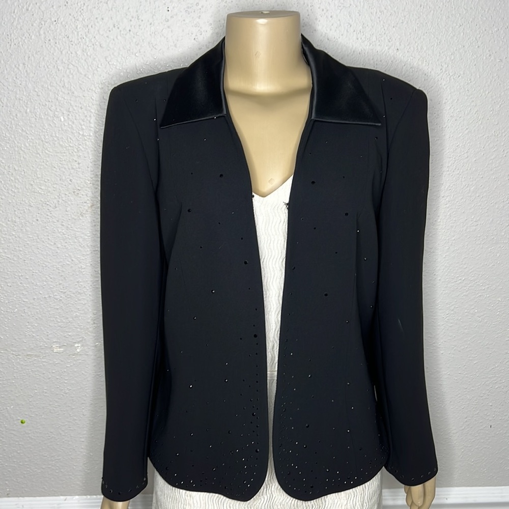 VA LOREN Paris   with Black  Sequin Stone Blazer Size 16